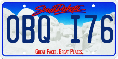 SD license plate 0BQI76
