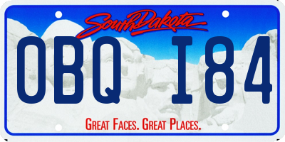 SD license plate 0BQI84