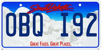 SD license plate 0BQI92