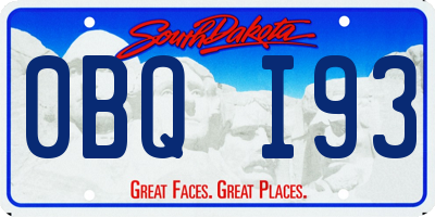 SD license plate 0BQI93