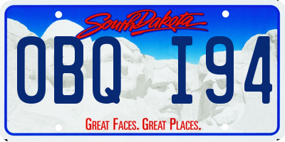SD license plate 0BQI94