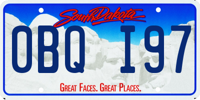 SD license plate 0BQI97