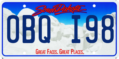 SD license plate 0BQI98