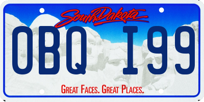 SD license plate 0BQI99