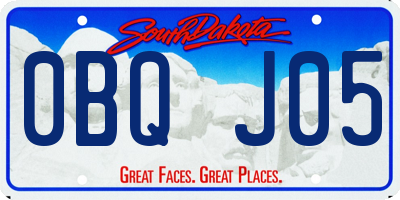 SD license plate 0BQJ05