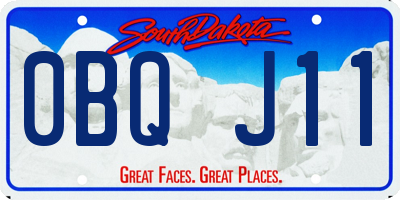 SD license plate 0BQJ11