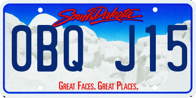 SD license plate 0BQJ15