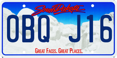SD license plate 0BQJ16