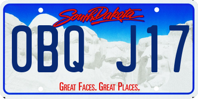 SD license plate 0BQJ17