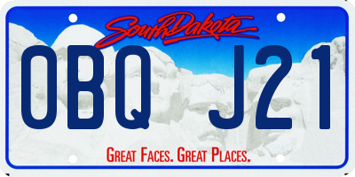SD license plate 0BQJ21