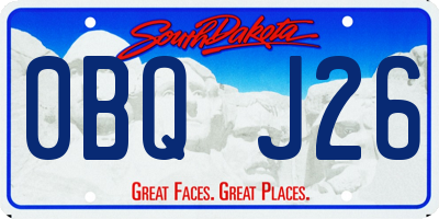 SD license plate 0BQJ26