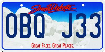 SD license plate 0BQJ33