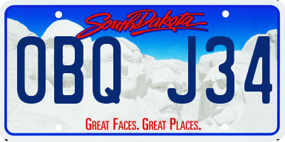 SD license plate 0BQJ34