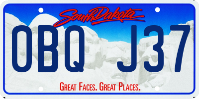 SD license plate 0BQJ37