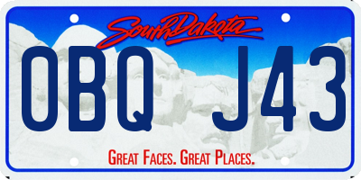 SD license plate 0BQJ43