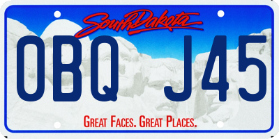 SD license plate 0BQJ45