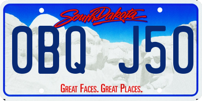 SD license plate 0BQJ50