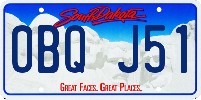 SD license plate 0BQJ51