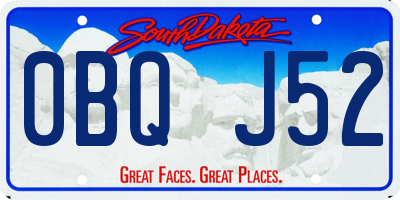 SD license plate 0BQJ52