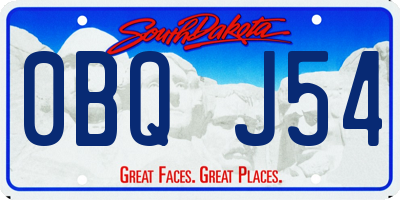 SD license plate 0BQJ54