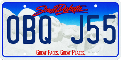 SD license plate 0BQJ55