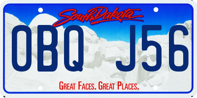SD license plate 0BQJ56