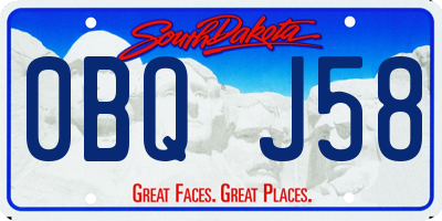 SD license plate 0BQJ58