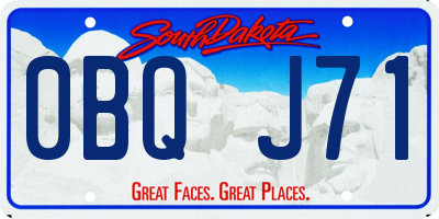 SD license plate 0BQJ71