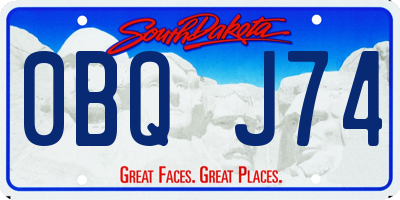 SD license plate 0BQJ74