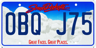 SD license plate 0BQJ75