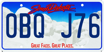 SD license plate 0BQJ76
