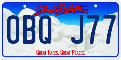 SD license plate 0BQJ77