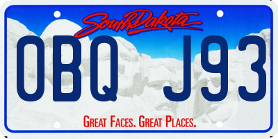 SD license plate 0BQJ93