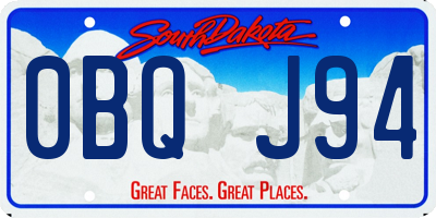 SD license plate 0BQJ94