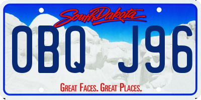 SD license plate 0BQJ96