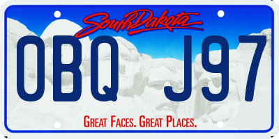 SD license plate 0BQJ97