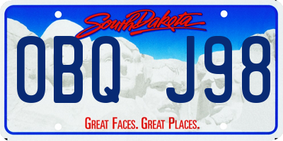 SD license plate 0BQJ98