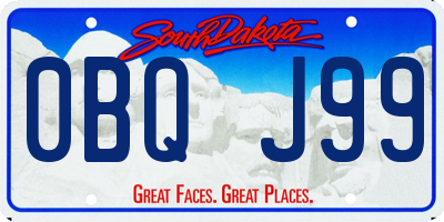 SD license plate 0BQJ99