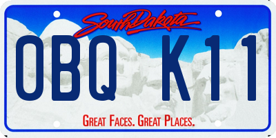SD license plate 0BQK11