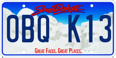 SD license plate 0BQK13