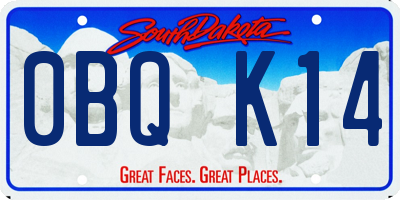 SD license plate 0BQK14
