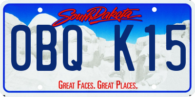 SD license plate 0BQK15