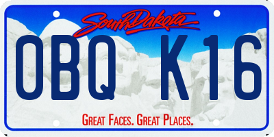 SD license plate 0BQK16