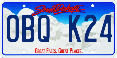 SD license plate 0BQK24