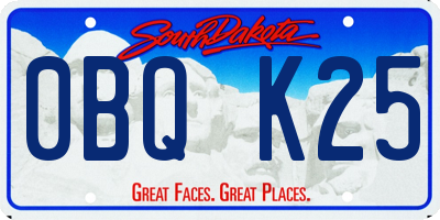 SD license plate 0BQK25