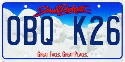 SD license plate 0BQK26
