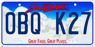 SD license plate 0BQK27