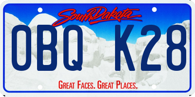 SD license plate 0BQK28
