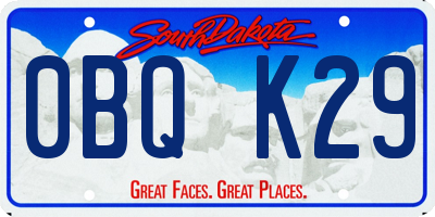 SD license plate 0BQK29