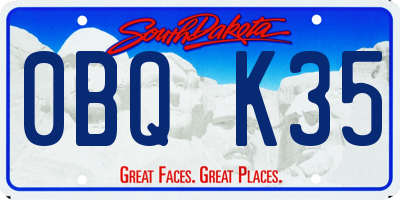 SD license plate 0BQK35